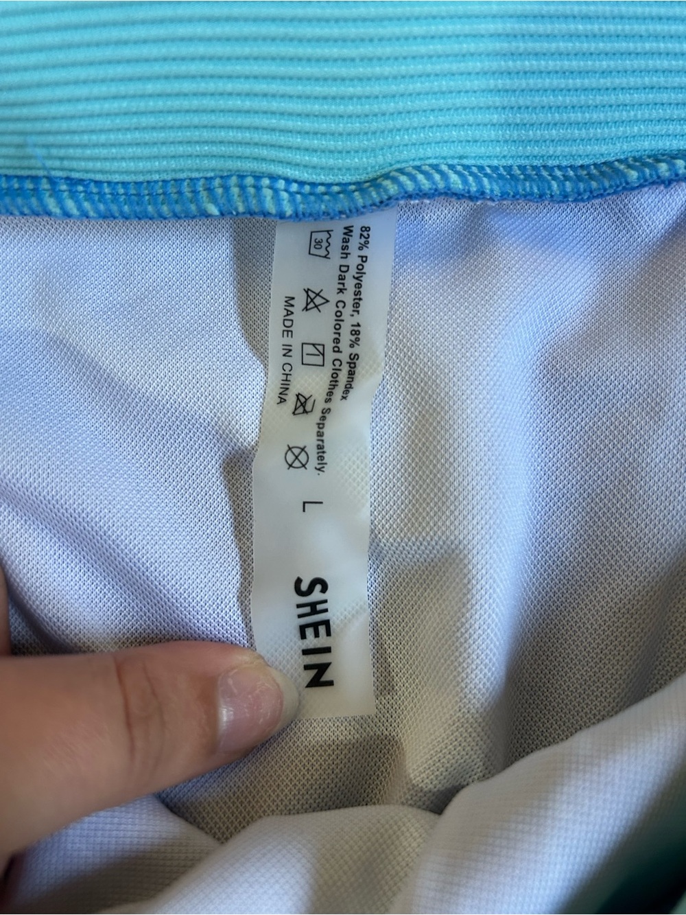 Blue Two Toned Ribbed Bikini - Picture 6 of 8